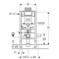 Инсталляция Geberit Duofix для подвесного унитаза, 98 см, со смывным бачком скрытого монтажа Omega 12 см 111.030.00.1 111.030.00.1