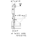 Инсталляция Geberit Duofix для подвесного унитаза, 112 см, со смывным бачком скрытого монтажа Delta 12 см, смывная клавиша Delta51, белая,в комплекте со звукоизоляцией. 458.128.11.1 458.128.11.1