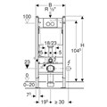 Инсталляция Geberit Duofix для подвесного унитаза, 112 см, со смывным бачком скрытого монтажа Delta 12 см, смывная клавиша Delta21 458.122.11.1 458.122.11.1