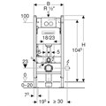 Инсталляция Geberit Duofix для подвесного унитаза, 112 см, со смывным бачком скрытого монтажа Delta 12 см, смывная клавиша Delta21 458.124.21.1 458.124.21.1