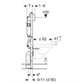 Инсталляция Geberit Duofix для подвесного унитаза, 112 см, со смывным бачком скрытого монтажа Delta 12 см, смывная клавиша Delta21 458.124.21.1 458.124.21.1