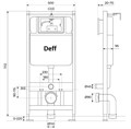 Инсталляция DEFF D.900-005 WHITE, для подвесного унитаза, с белой клавишей, белая D.900-005 WHITE