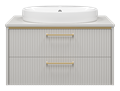 ELCHE - 80 Тумба подвесная с 2 ящ. сер.кашемир (эмаль) + раковина УТ000022432