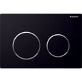 115.085.KM.1 Смывная клавиша Geberit Omega20, двойной смыв: черные, глянцевый хром 115.085.KM.1