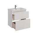 Тумба Lemark VEON LM01V60T , 60 см под 1 раковину, подвесная/напольная, 2 ящика, цвет корпуса, фасада: Белый глянец LM01V60T