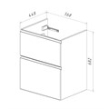 Тумба Lemark VEON LM01V60T , 60 см под 1 раковину, подвесная/напольная, 2 ящика, цвет корпуса, фасада: Белый глянец LM01V60T