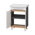 Сканди - 60 тумба напольная 2 дв бел./графит + раковина УТ000023167