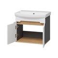 Сканди - 60 тумба подвесная 2 дв.. бел./графит + раковина УТ000023184