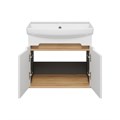 Сканди - 60 тумба подвесная 2 дв.. бел./графит + раковина УТ000023184