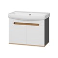 Сканди - 70 тумба подвесная 2 дв. бел./графит + раковина УТ000023183 Сканди - 70 тумба подвесная 2 дв. бел./графит + раковина УТ000023183