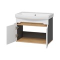 Сканди - 70 тумба подвесная 2 дв. бел./графит + раковина УТ000023183 Сканди - 70 тумба подвесная 2 дв. бел./графит + раковина УТ000023183