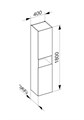 Высокий шкаф-пенал KEUCO STAGELINE, 32831180101, 400x1800x360 мм, к/ф: кашемир 32831180101