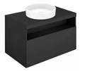 Тумба под умывальник KEUCO STAGELINE, 32863970000, 800x550x490 мм, к/ф: вулканит (ламинир. матовый)/вулканит матовый (стекло) 32863970000