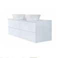 Тумба подвесная Otto c двумя раковинами Ot-130TuMDF+B08-360