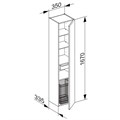 Высокий шкаф-пенал KEUCO Royal Reflex, 34031210002, 350x1670x335  мм,  к/ф: белый (декорат. глянц. покрытие)/белый (стекло) 34031210002