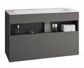 Тумба под умывальник KEUCO STAGELINE, 32872290100, 1000x625x490 мм, к/ф: инокс матовый (лак матовый)/инокс матовый (стекло) 32872290100