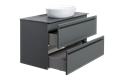Тумба под раковину LA FENICE Elba Grigio TWIN серый 90, FNC-01-ELB-G-90-2 FNC-01-ELB-G-90-2