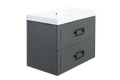 Тумба под раковину LA FENICE  Cubo Grigio TWIN серый 80, FNC-01-CUB-G-80-2 FNC-01-CUB-G-80-2