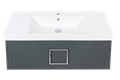 Тумба под раковину LA FENICE  Cubo Grigio серый 100, FNC-01-CUB-G-100 FNC-01-CUB-G-100