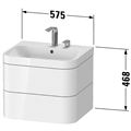 Раковина Duravit Happy D.2 Plus HP4345O2222, 57,5 см, с подвесной тумбой с двумя ящиками, с переливом, с площадкой под смеситель, с нажимным выпуском, включая малогабаритный сифон, белый глянец HP4345O2222 - фото 201862 Раковина Duravit Happy D.2 Plus HP4345O2222, 57,5 см, с подвесной тумбой с двумя ящиками, с переливом, с площадкой под смеситель, с нажимным выпуском, включая малогабаритный сифон, белый глянец HP4345O2222 - фото 201862