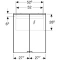 Geberit Option BASIC Зеркальный шкафчик с подсветкой 550х675х140 мм 500.258.00.1 500.258.00.1