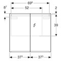 Geberit Option Зеркальный шкафчик с подсветкой 750х700х150 мм 500.205.00.1 500.205.00.1