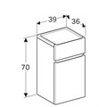 Geberit Renova Plan шкафчик боковой с дверцей  390х700х360 мм белый глянец 869020000 869020000