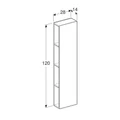 Geberit iCon Шкафчик высокий с полочками и зеркалом, 280х1200х140 мм, белый глянец 840028000 840028000