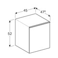 Geberit Acanto Боковой шкафчик 450 x 520 x 476 мм, фронтальная часть: лавовое стекло 
корпус: лавовый матовый — лакированный 500.618.JK.2 500.618.JK.2
