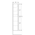 Geberit Acanto Высокий шкафчик 380 x 1730 x 360 мм, фронтальная часть: лавовое стекло 
корпус: лавовый матовый — лакированный 500.619.JK.2 500.619.JK.2