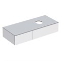 Шкафчик для накладной раковины Geberit VariForm, с двумя выдвижными ящиками, полкой и сифоном: B=120см, H=23.5см, T=51см, белый / лакированный глянцевый, белый / матовый 501.171.00.1 501.171.00.1 - фото 202601