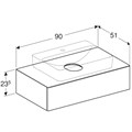Шкафчик для накладной раковины Geberit VariForm, с одним выдвижным ящиком, полкой и сифоном: B=90см, H=23.5см, T=51см, белый / лакированный глянцевый, белый / матовый 501.165.00.1 501.165.00.1 - фото 202624 Шкафчик для накладной раковины Geberit VariForm, с одним выдвижным ящиком, полкой и сифоном: B=90см, H=23.5см, T=51см, белый / лакированный глянцевый, белый / матовый 501.165.00.1 501.165.00.1 - фото 202624