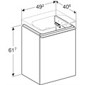 Geberit Smyle Square Шкафчик под раковину с одной дверцей правый, для раковины 50 см, высота 61.7 см, цвет "пекан" 500.363.JR.1 500.363.JR.1