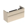 Geberit Smyle Шкафчик под двойную раковину с двумя выдвижными ящиками, для раковины 120 см, высота 61.7 см, песчаный глянец 500.356.JL.1 500.356.JL.1
