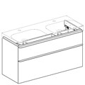 Geberit Smyle Шкафчик под двойную раковину с двумя выдвижными ящиками, для раковины 120 см, высота 61.7 см, песчаный глянец 500.356.JL.1 500.356.JL.1
