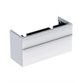 Geberit Smyle Square Шкафчик под двойную раковину с двумя выдвижными ящиками, для раковины 120 см, высота 61.7 см, белый глянец 500.356.00.1 500.356.00.1 - фото 202757