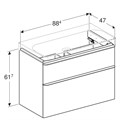 Geberit Smyle Square Шкафчик под раковину с двумя выдвижными ящиками, для раковины 90 см, высота 61.7 см, песчаный глянец 500.354.JL.1 500.354.JL.1 - фото 202798 Geberit Smyle Square Шкафчик под раковину с двумя выдвижными ящиками, для раковины 90 см, высота 61.7 см, песчаный глянец 500.354.JL.1 500.354.JL.1 - фото 202798