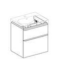 Geberit Smyle Square Шкафчик под раковину с двумя выдвижными ящиками, для раковины 60 см, высота 61.7 см, цвет "пекан" 500.352.JR.1
