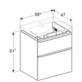 Geberit Smyle Square Шкафчик под раковину с двумя выдвижными ящиками, для раковины 60 см, высота 61.7 см, цвет "пекан" 500.352.JR.1