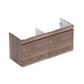 Geberit Renova Plan Шкафчик для двойной раковины Slim, с двумя выдвижными ящиками и двумя внутренними выдвижными ящиками, 129х58.5 см, натуральный дуб 869533000 869533000 - фото 203131