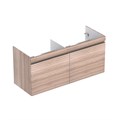 Geberit Renova Plan Шкафчик для двойной раковины Slim, с двумя выдвижными ящиками и двумя внутренними выдвижными ящиками, 129х58.5 см, светлый вяз 869532000 869532000 - фото 203137