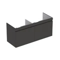 Geberit Renova Plan Шкафчик для двойной раковины Slim, с двумя выдвижными ящиками и двумя внутренними выдвижными ящиками, 129х58.5 см, темно-серый матовый 869531000 869531000