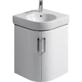 Geberit Renova Compact Шкафчик под раковину угловой, 690х604 мм, длина стороны 482 мм, корпус белый матовый, фасад белый глянец 862150000 862150000
