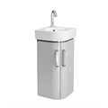 Geberit Renova Compact Шкафчик под раковину угловой, 425х604 мм, длина стороны 305 мм, корпус светло-серый матовый, фасад светло-серый глянец 862133000 862133000 - фото 203335