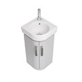 Geberit Renova Compact Шкафчик под раковину угловой, 425х604 мм, длина стороны 305 мм, корпус светло-серый матовый, фасад светло-серый глянец 862133000 862133000
