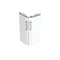 Geberit Renova Compact Шкафчик под раковину угловой, 425х604 мм, длина стороны 305 мм, корпус белый матовый, фасад белый глянец 862132000 862132000 - фото 203343