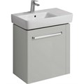 Geberit Renova Compact Шкафчик под раковину, 590х604х222 мм, с держателем для полотенец справа, корпус светло-серый матовый, фасад светло-серый глянец 862066000 862066000 - фото 203352