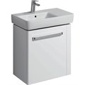 Geberit Renova Compact Шкафчик под раковину, 590х604х222 мм, с держателем для полотенец справа, корпус белый матовый, фасад белый глянец 862065000 862065000 - фото 203358
