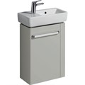 Geberit Renova Compact Шкафчик под раковину, 448х604х222 мм, с держателем для полотенец справа, корпус светло-серый матовый, фасад светло-серый глянец 862051000 862051000 - фото 203389