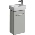 Geberit Renova Compact Шкафчик под раковину, 348х604х222 мм, крепление дверей справа/слева, корпус светло-серый матовый, фасад светло-серый глянец 862041000 862041000
